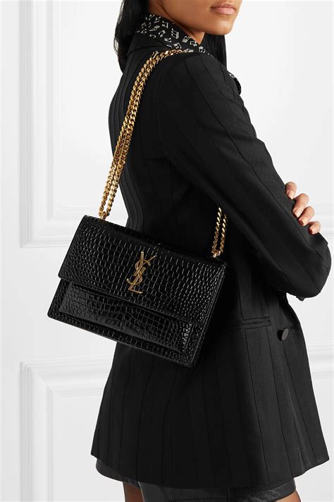 ysl sunset croc bag